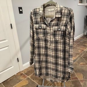 Abercrombie and Fitch Plaid Flannel Long Sleeve Button Up Mini Dress
